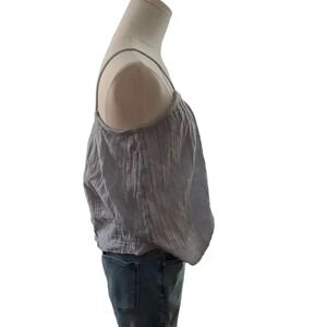 H&M‎ Women XS Tank Blue Cotton Gauzy Coastal Cottage Boho Comfort